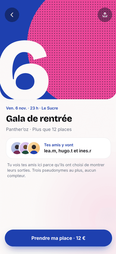 Réserver sa place à un événement